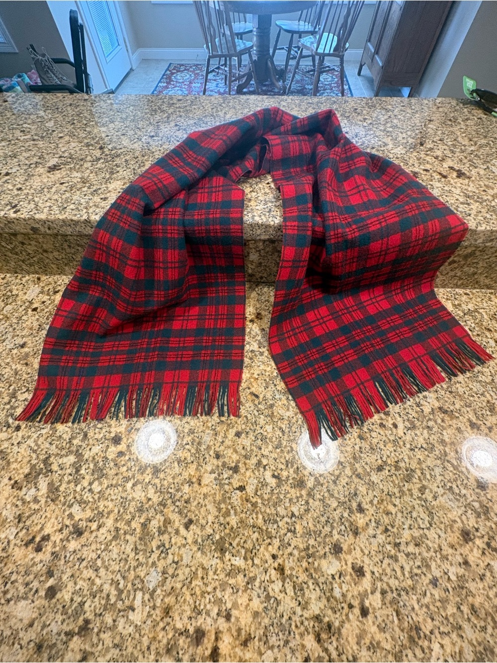 Vintage Pendleton Red Green Plaid Tartan Men’s Unisex Wool  Scarf Classic VGUC